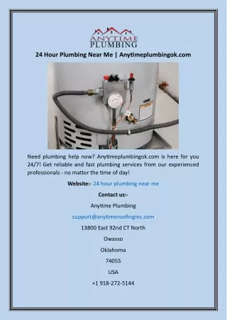 24 Hour Plumbing Near Me  Anytimeplumbingok