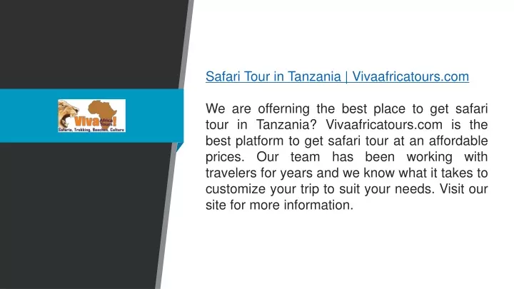 safari tour in tanzania vivaafricatours