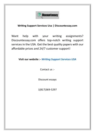 Writing Support Services Usa  Discountessay.com