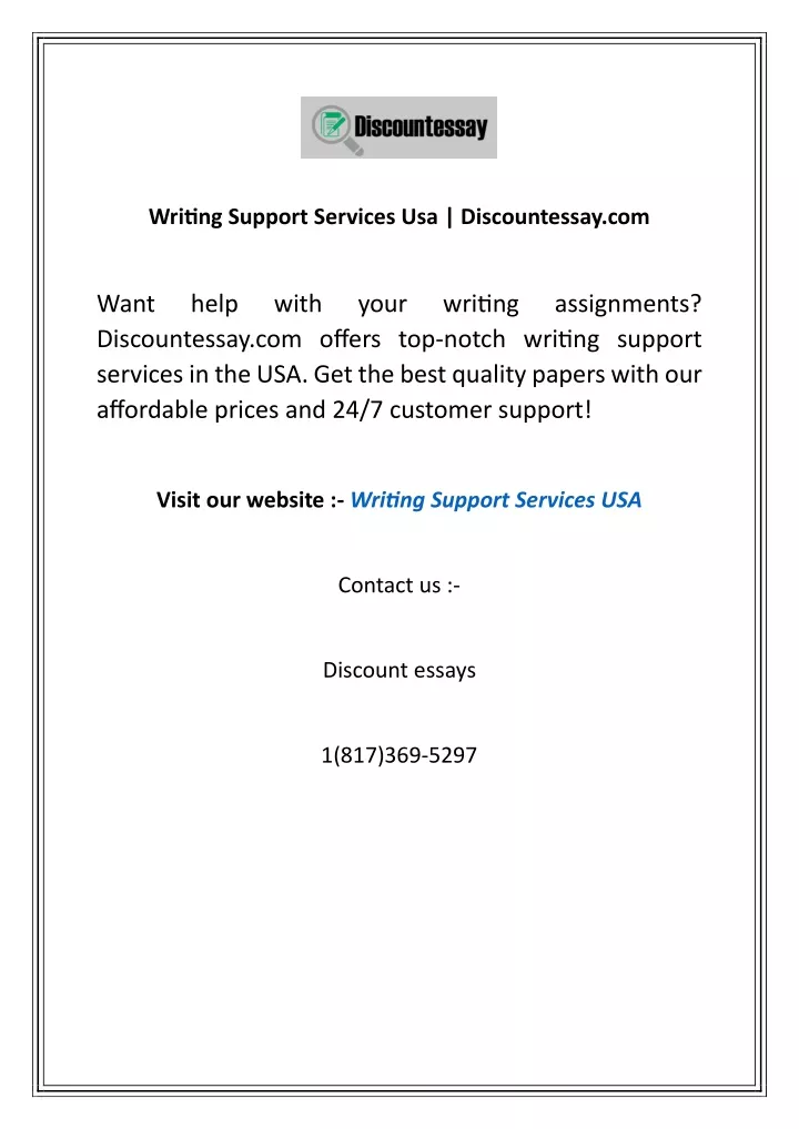 writing support services usa discountessay com