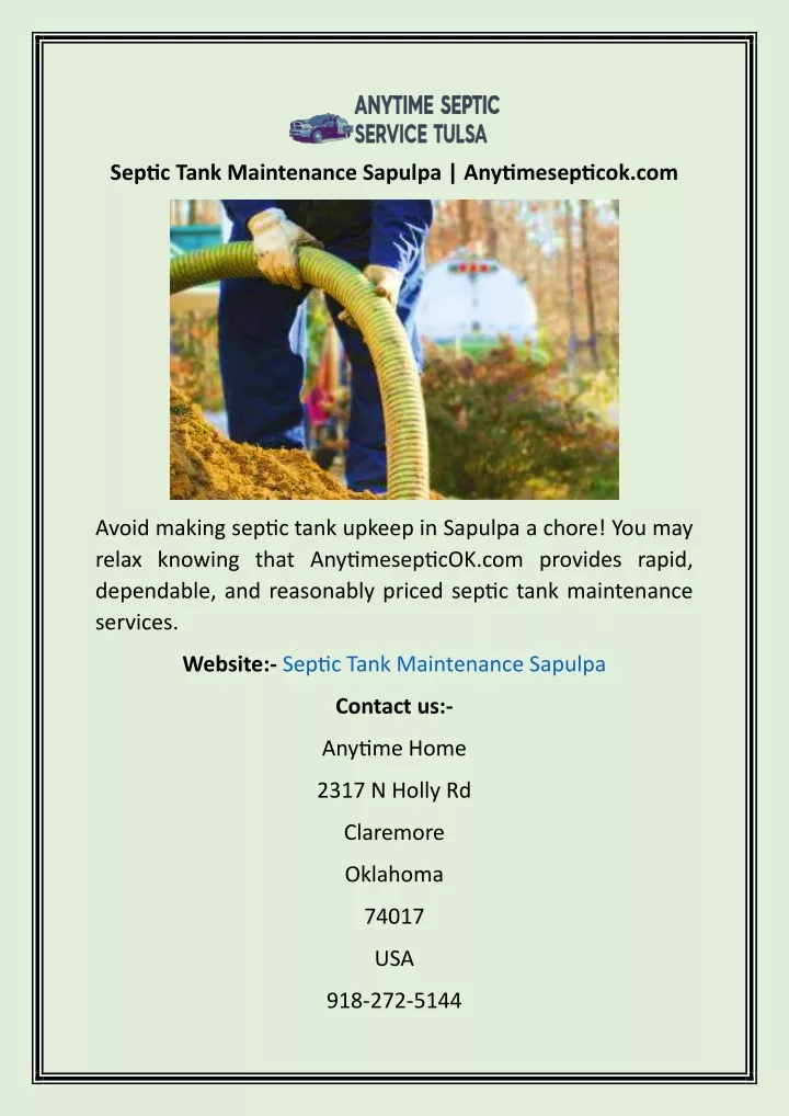 septic tank maintenance sapulpa anytimesepticok