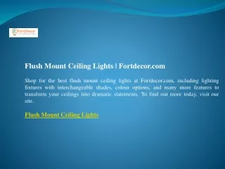 Flush Mount Ceiling Lights  Fortdecor.com