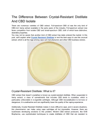 the difference between crystal resistant