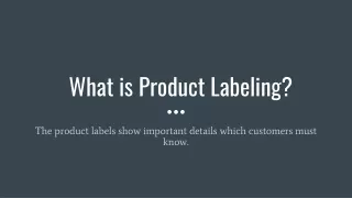 What is Product Labeling_