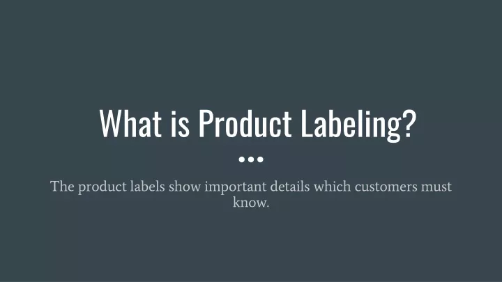 what is product labeling