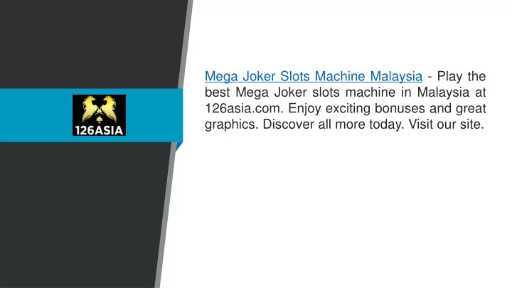 mega joker slots machine malaysia play the best