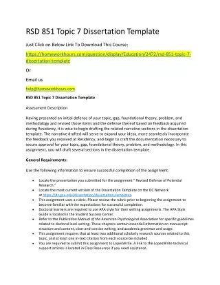 rsd 851 topic 7 dissertation template