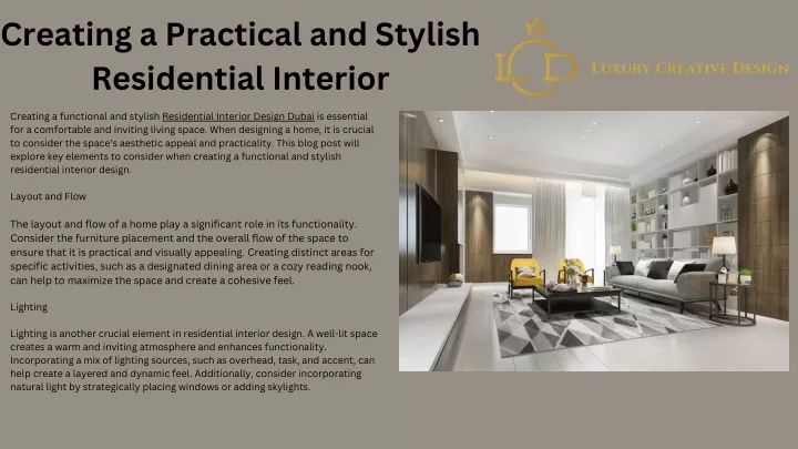 creating a practical and stylish residential