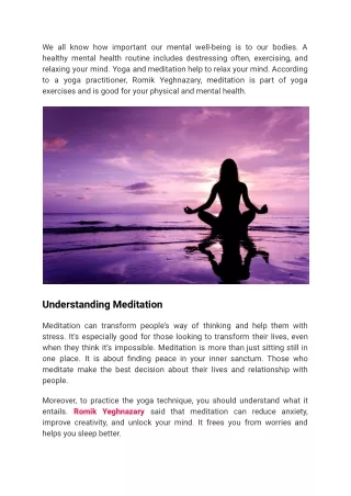 we all know how important our mental well being