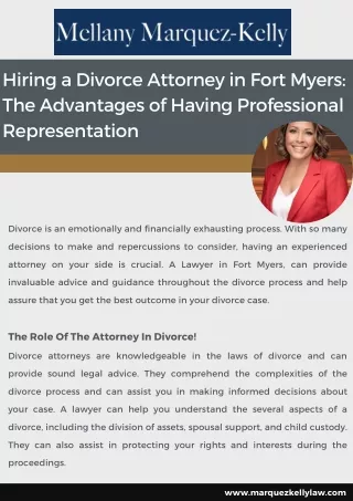 Hiring a Divorce Attorney in Fort Myers The Advantages of Having Professional Representation