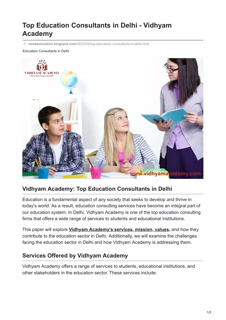 top education consultants in delhi vidhyam academy