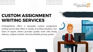 Custom Assignment Writing Services | Writing Sharks