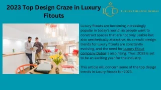 Luxury fitout company Dubai | Luxury Creative Design Dubai