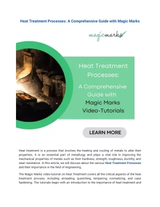 Heat Treatment Processes: A Comprehensive Guide with Magic Marks