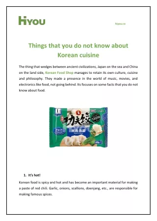 Things that you do not know about Korean cuisine