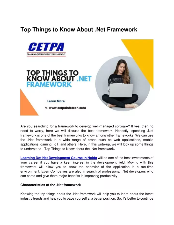 top things to know about net framework