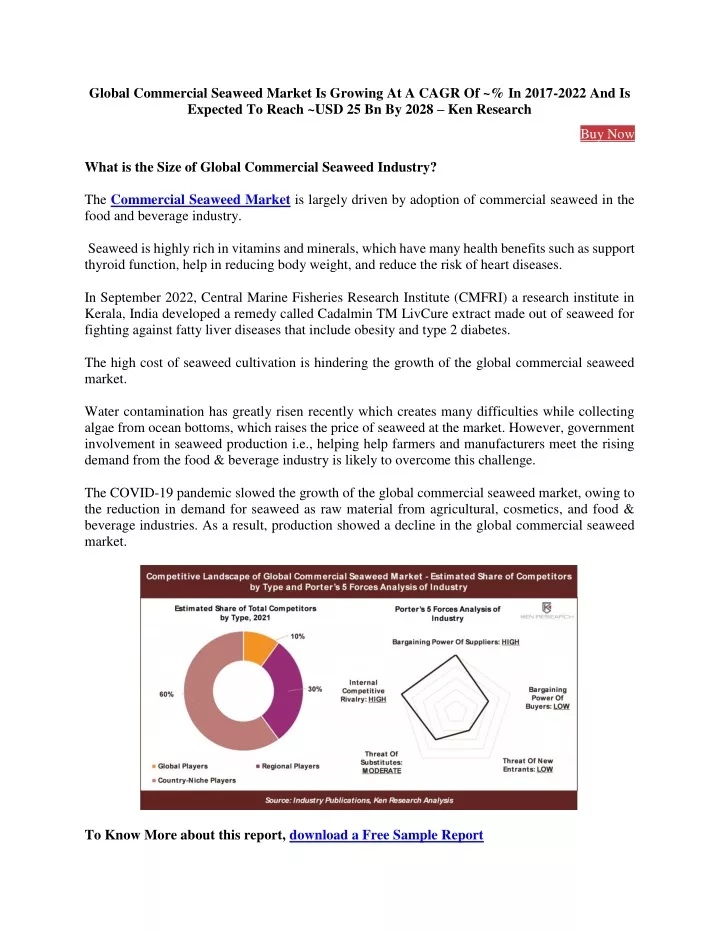 global commercial seaweed market is growing