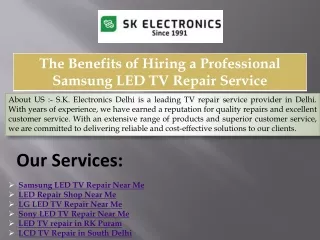 The Benefits of Hiring a Professional Samsung LED TV Repair Service