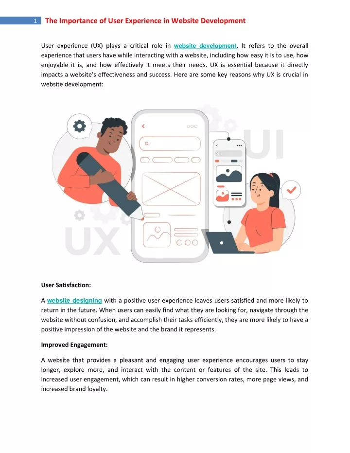 1 the importance of user experience in website