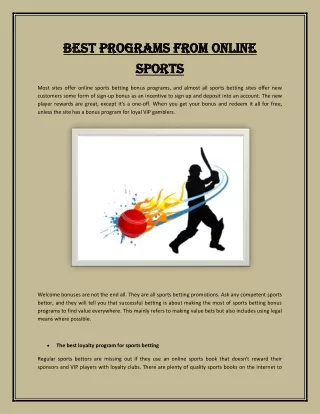 Best programs from online sports