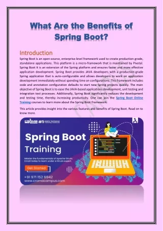 What are the benefits of Spring Boot