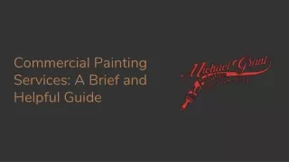 commercial painting services a brief and helpful guide