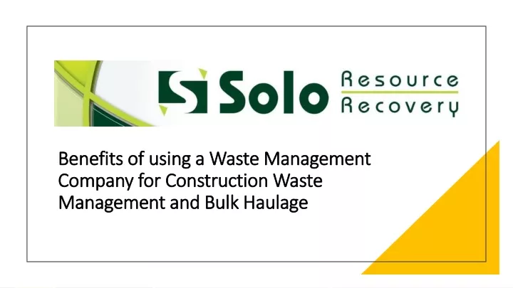 benefits of using a waste management company