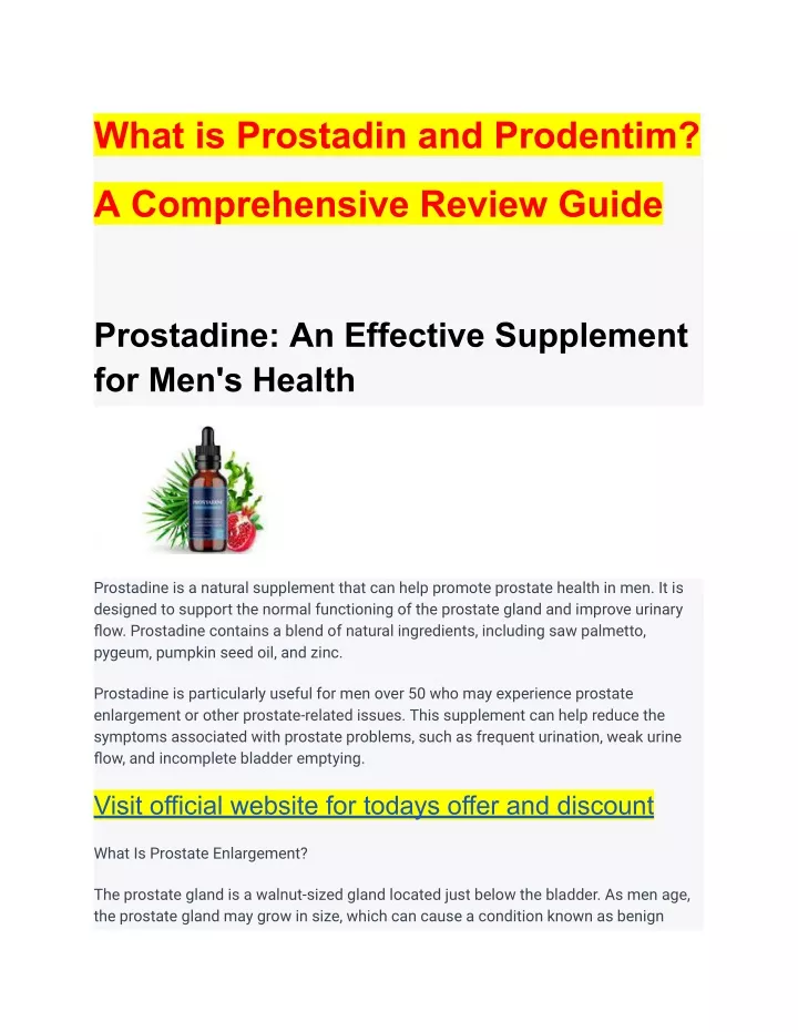 what is prostadin and prodentim