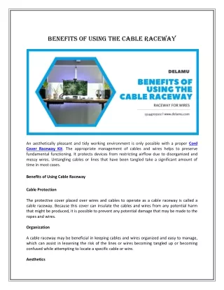 Benefits of Using the Cable Raceway