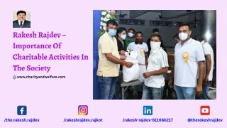 Rakesh Rajdev – Importance Of Charitable Activities In The Society