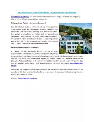 Ihr kompetenter Immobilienmakler - Stenner & Haack Immobilien