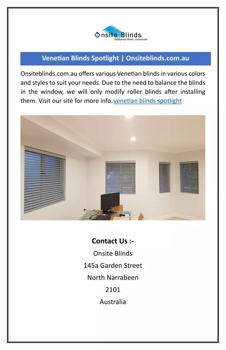 venetian blinds spotlight onsiteblinds com au