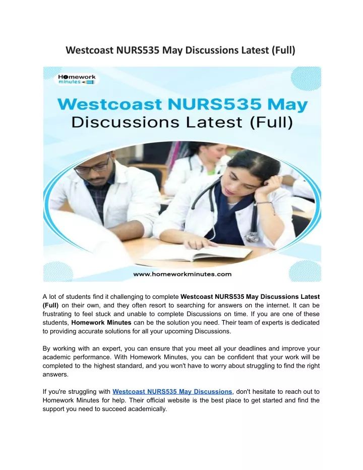 westcoast nurs535 may discussions latest full