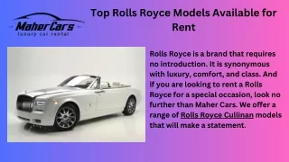 Rolls Royce Cullinan | Maher Cars Rental Dubai