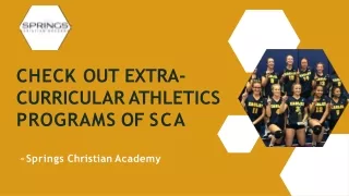 Check Out Extra- Curricular Athletics Programs of SCA