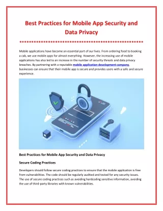 Essential Guidelines for Maintaining Mobile App Security and Data Privacy