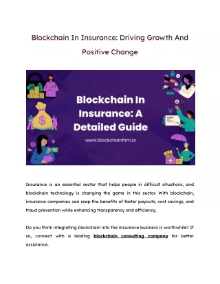 Impact of Blockchain on Insurance  Blockchain Firm