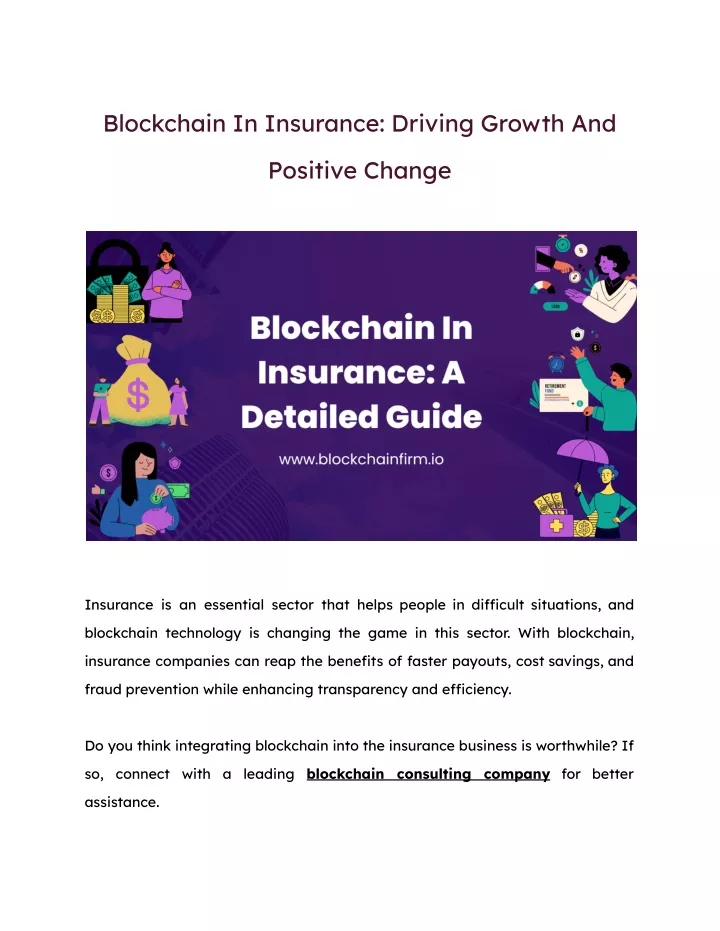 blockchain in insurance driving growth and