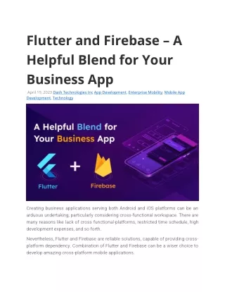 flutter and firebase a helpful blend for your
