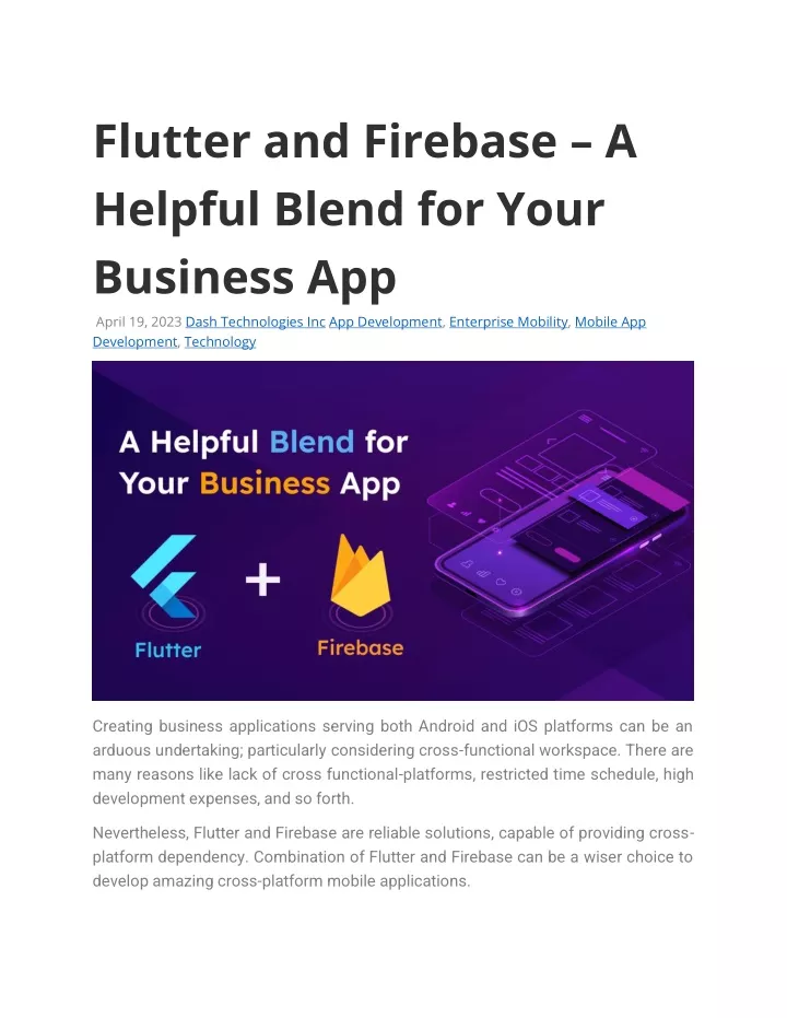 flutter and firebase a helpful blend for your