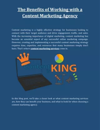 the benefits of working with a content marketing