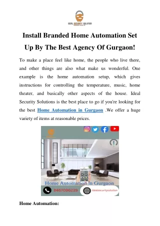 Home Automation in Gurgaon Call-8467096239