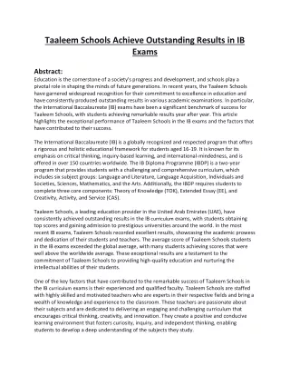 taaleem schools achieve outstanding results