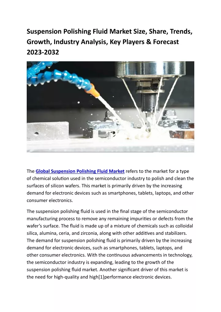 suspension polishing fluid market size share