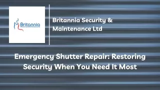 Emergency Shutter Repair - Restoring Security When You Need It Most