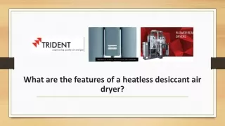 what are the features of a heatless desiccant air dryer