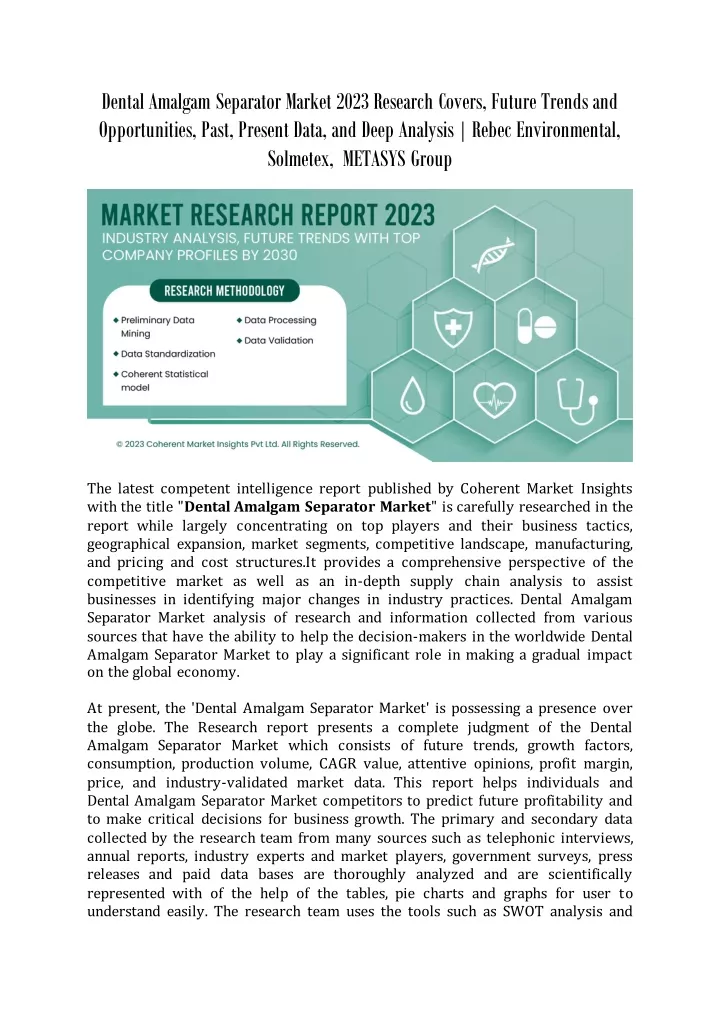 dental amalgam separator market 2023 research