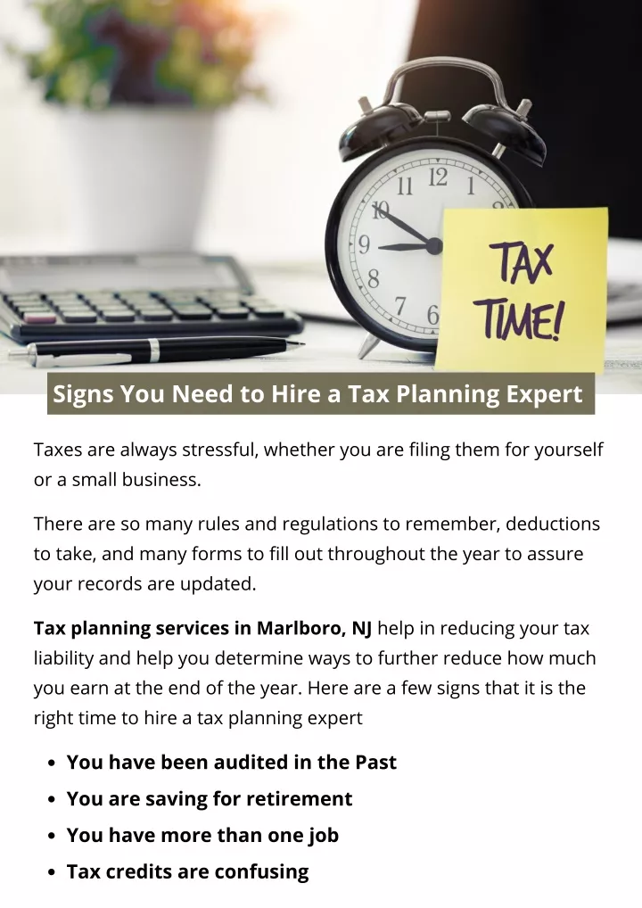 signs you need to hire a tax planning expert