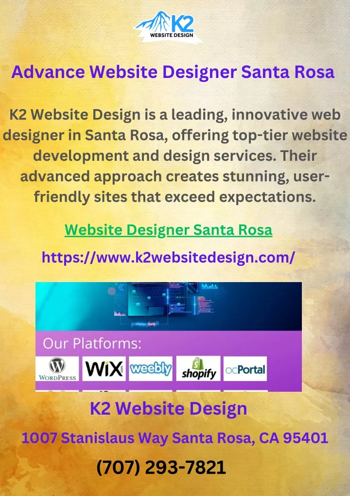 advance website designer santa rosa