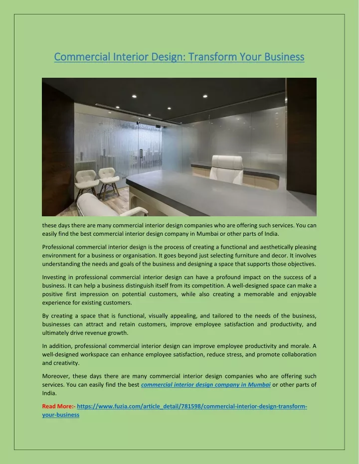 commercial interior design transform your